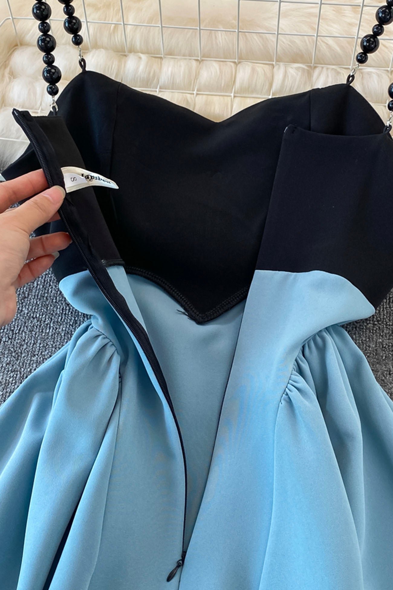 Blue A-Line Short Dress - Image 8