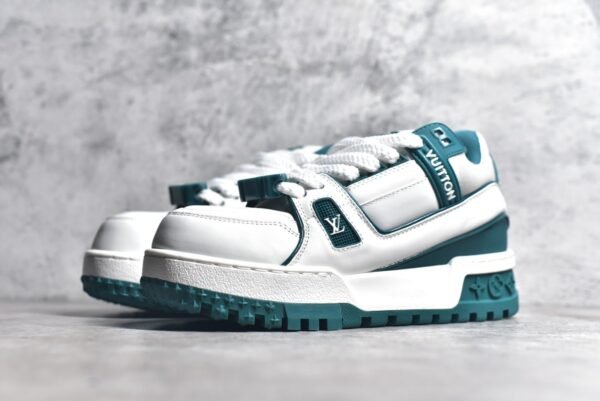 Louis Vuitton LV Trainer Maxi Sneaker in White and Green - Image 7