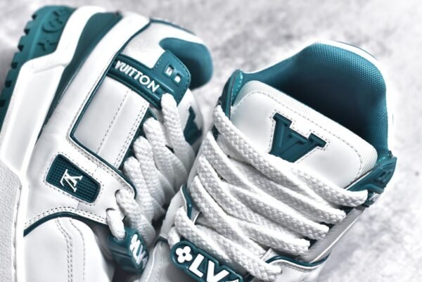 Louis Vuitton LV Trainer Maxi Sneaker in White and Green - Image 11
