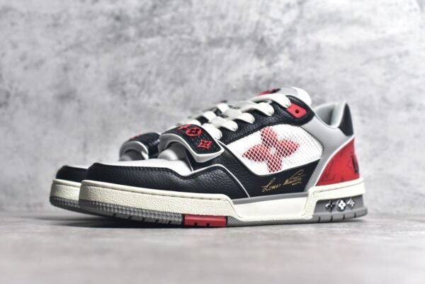 Louis Vuitton LV Trainer Red Grey Black   1AC4ZU - Image 2