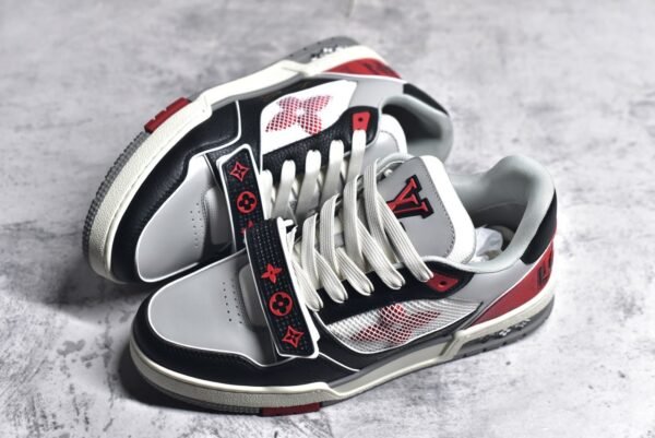 Louis Vuitton LV Trainer Red Grey Black   1AC4ZU - Image 7
