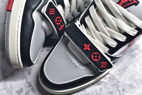 Louis Vuitton LV Trainer Red Grey Black   1AC4ZU - Image 8