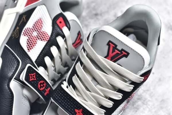 Louis Vuitton LV Trainer Red Grey Black   1AC4ZU - Image 9