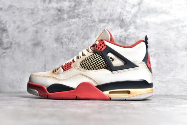 Air Jordan AJ4 Retro Oxidation makes old, white, black, red, fire breathing dragon    DC7770-106