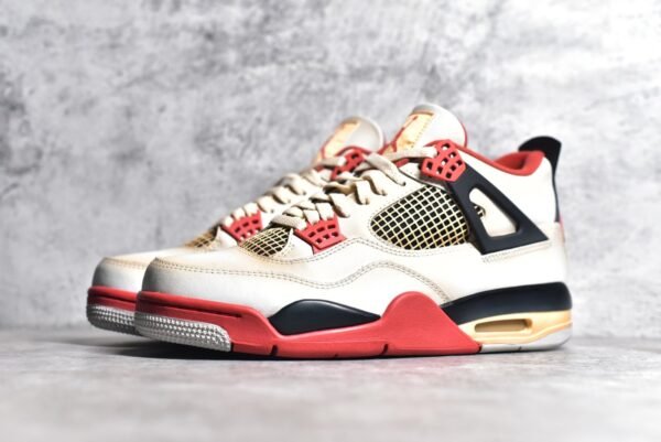 Air Jordan AJ4 Retro Oxidation makes old, white, black, red, fire breathing dragon    DC7770-106 - Image 3