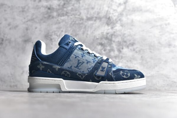 Louis Vuitton Trainer Sneaker Denim Monogram  1A7S54 - Image 2