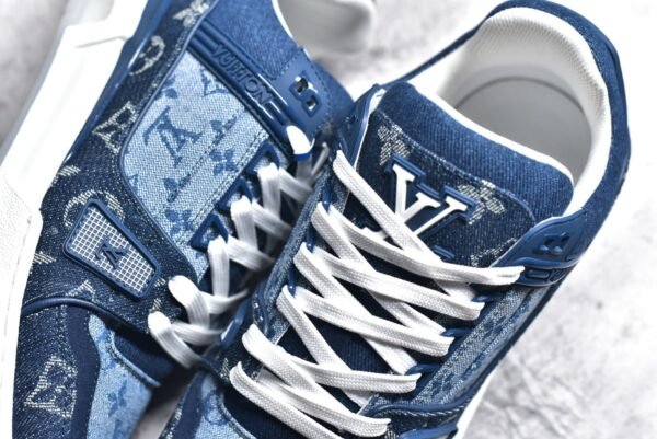 Louis Vuitton Trainer Sneaker Denim Monogram  1A7S54 - Image 9
