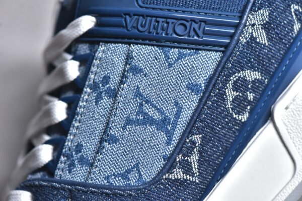 Louis Vuitton Trainer Sneaker Denim Monogram  1A7S54 - Image 12