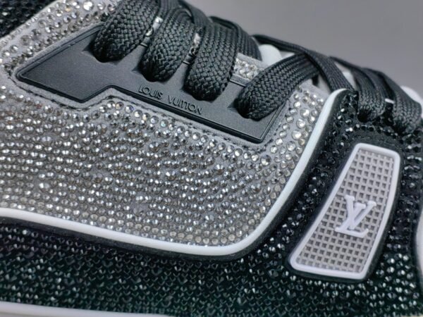 Louis Vuitton LV Trainer Black Grey Crystal    1AA6PR - Image 6