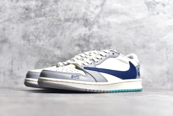 Travis Scott x Fragment Design x Air Jordan 1 Low OG SP Bape collaboration - Mi Blue cigarette ash    LJ5188-021 - Image 2