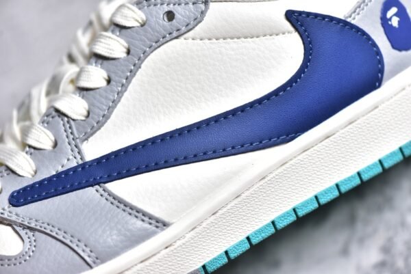 Travis Scott x Fragment Design x Air Jordan 1 Low OG SP Bape collaboration - Mi Blue cigarette ash    LJ5188-021 - Image 12