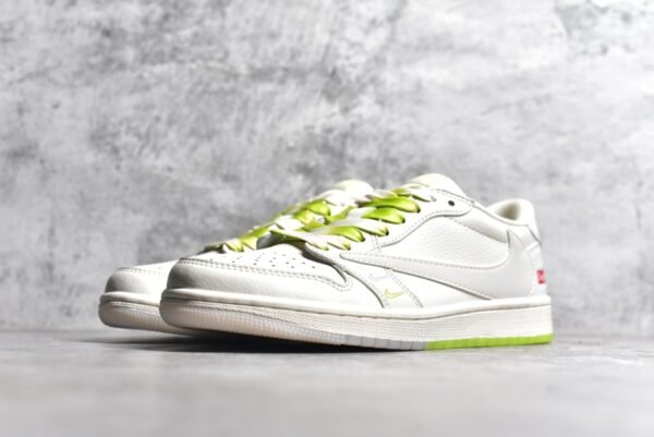 Travis Scott x Air Jordan AJ1 Low TS Supreme White Yellow Customization    BB2299-811 - Image 2