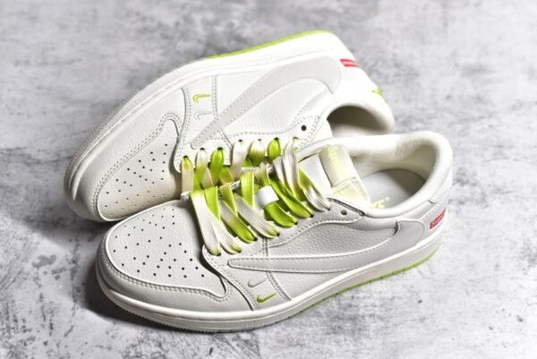 Travis Scott x Air Jordan AJ1 Low TS Supreme White Yellow Customization    BB2299-811 - Image 7