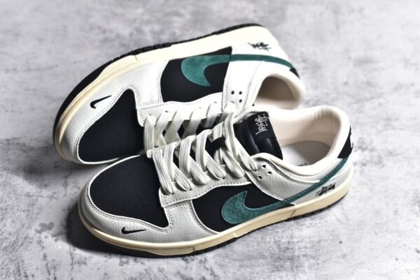 Nike Dunk Low Stusey Collaboration - Black and Green Rice    XB3802-352 - Image 7