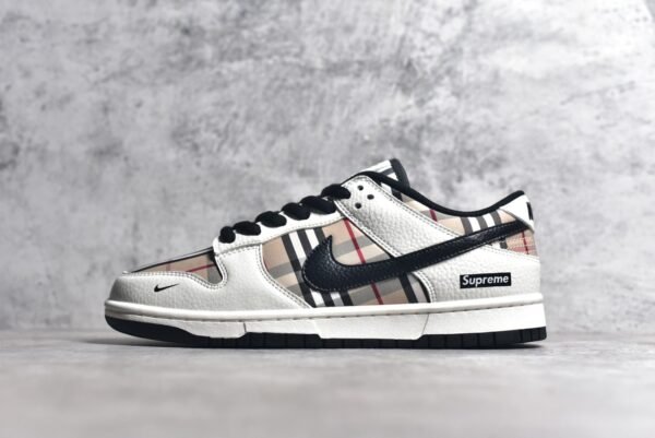 Nike Dunk Low x Supreme Co branded plaid fabric color scheme    SP1098-051
