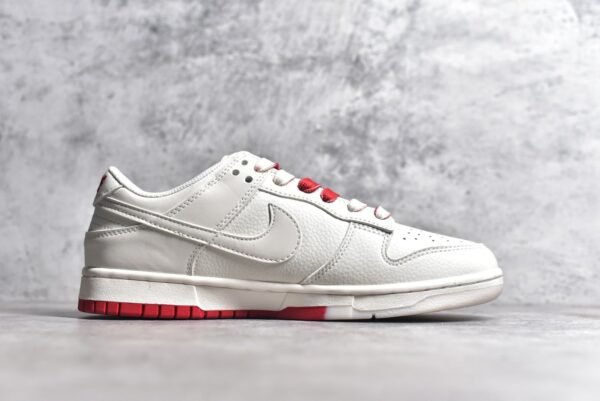 Nike Dunk Low x Supreme White and Red Three Hooks    BB8675-107 - Image 3