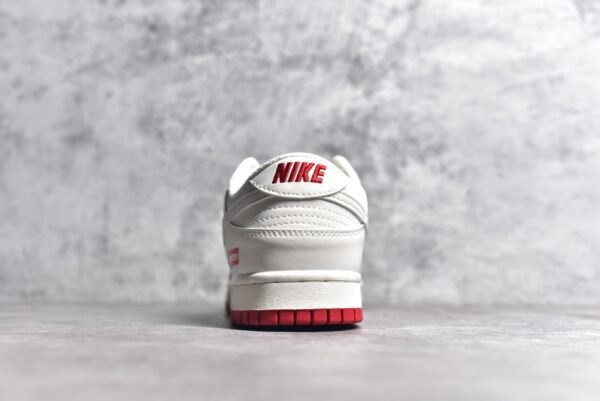 Nike Dunk Low x Supreme White and Red Three Hooks    BB8675-107 - Image 5
