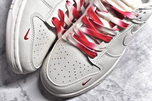 Nike Dunk Low x Supreme White and Red Three Hooks    BB8675-107 - Image 8