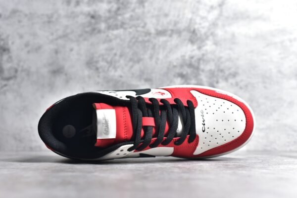 Nike Dunk Low Customized color scheme in black, white, and red    MU0232-367 - Image 4