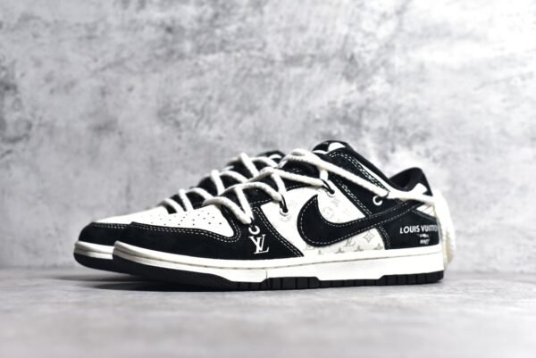 Nike SB Dunk Low LV collaboration - Luminous Rice White Black    FC1688-137 - Image 2