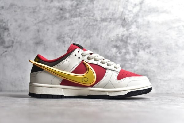 Nike SB Dunk Low Saint Seiya collaborates in white, red, and yellow    ZD2356-157 - Image 3