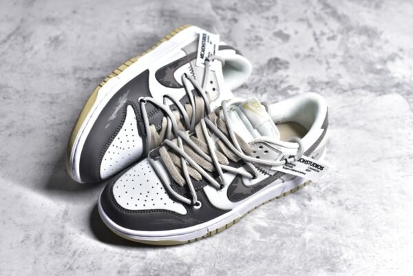 Nike SB Dunk Low Customization - Crack Grey White    DV0833-100 - Image 7