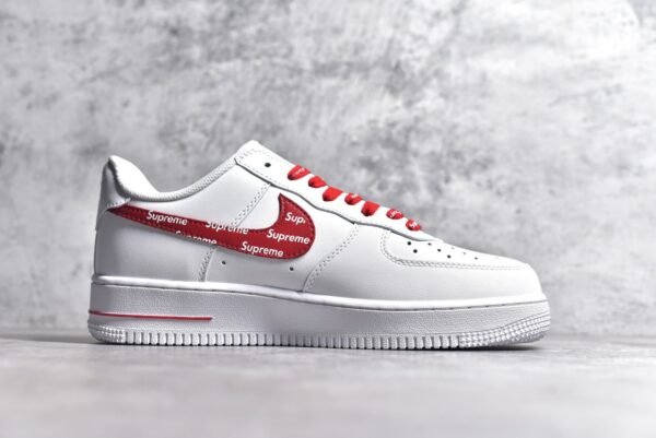 NiKe Air Force 1'07 Low x Supreme White Red    CU9225-010 - Image 3