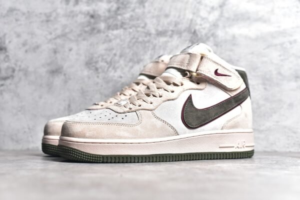 NiKe Air Force 1'07 Mid Beige red suede    CG9908-101 - Image 2