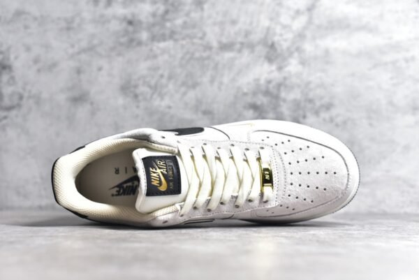 NiKe Air Force 1'07 Low Xiaogou black and white suede    KK5636-810 - Image 4