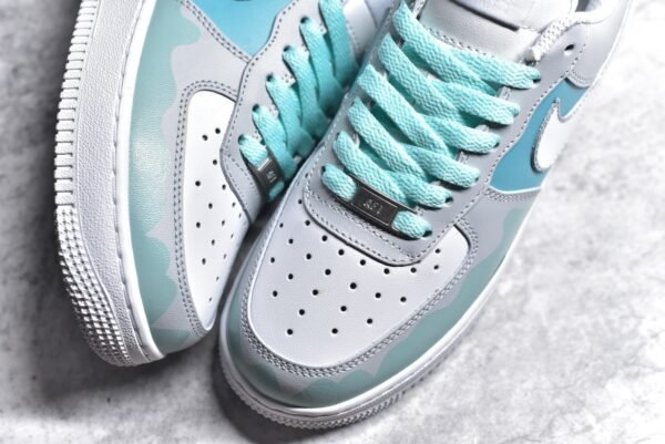 NiKe Air Force 1'07 Low Love in the Rainy Season - White Blue    CW2288-111 - Image 8