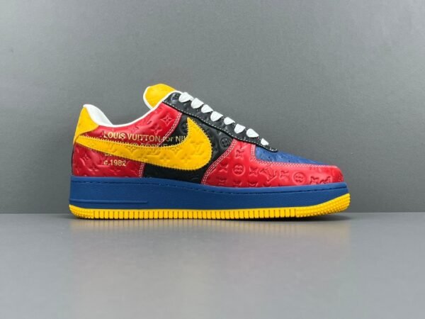 Nike Air Force 1 Low x LOUlS VUlTTON Co branded item - Blue, Red, Yellow - Image 2