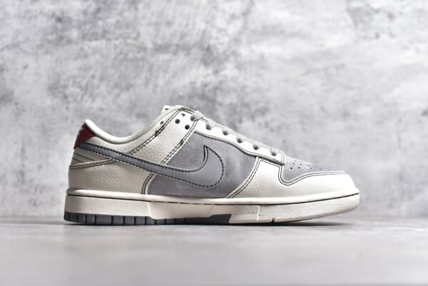 Nike SB Dunk Low Stusey Collaboration - Grey White Light Grey Hook    SJ2068-302 - Image 3