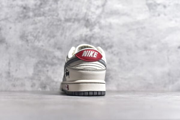 Nike SB Dunk Low Stusey Collaboration - Grey White Light Grey Hook    SJ2068-302 - Image 5