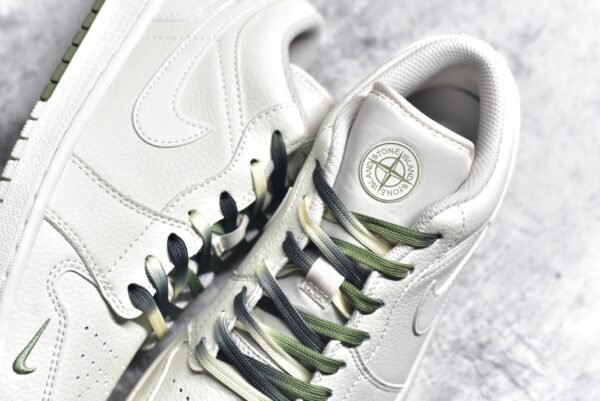 Air Jordan 1 Low Stone Island Collaboration - Mi Green Double Splicing    DC2024-029 - Image 9