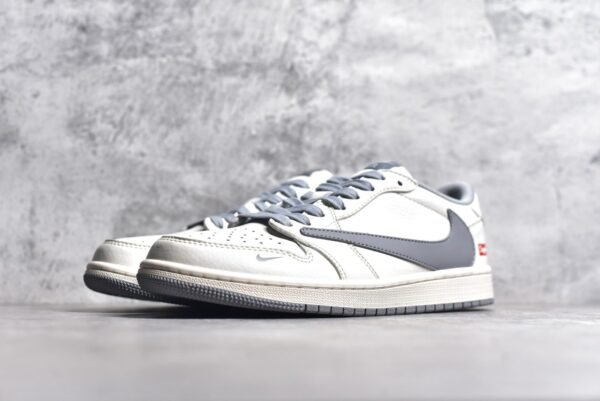 Travis Scott x Fragment Design x Air Jordan 1 Low OG SP Supreme Collaboration - Mi Bai Zinc Grey     XZ1168-003 - Image 2