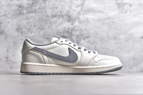 Travis Scott x Fragment Design x Air Jordan 1 Low OG SP Supreme Collaboration - Mi Bai Zinc Grey     XZ1168-003 - Image 3