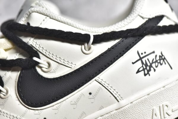 NiKe Air Force 1'07 Low x Stussy Collaboration - Black and White    ZH0316-041 - Image 12