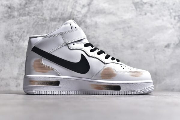 NiKe Air Force 1'07 Mid Hand drawn in white, black, and brown    CW2289-111 - Image 2