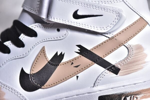 NiKe Air Force 1'07 Mid Hand drawn in white, black, and brown    CW2289-111 - Image 12