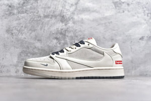 Travis Scott x Fragment Design x Air Jordan 1 Low OG SP Supreme joint-off-white and gray    BB7518-001