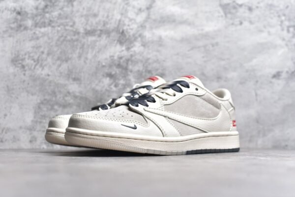 Travis Scott x Fragment Design x Air Jordan 1 Low OG SP Supreme joint-off-white and gray    BB7518-001 - Image 2