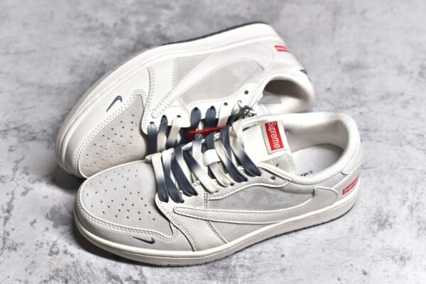 Travis Scott x Fragment Design x Air Jordan 1 Low OG SP Supreme joint-off-white and gray    BB7518-001 - Image 7