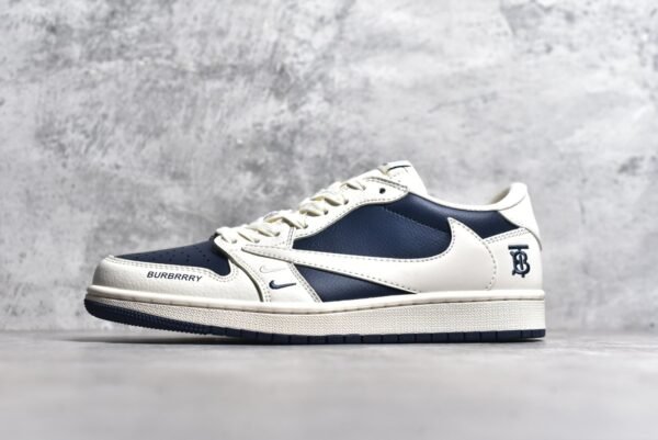 Travis Scott x Fragment Design x Air Jordan 1 Low OG SP Burberry joint-off-white navy    BB6588-312