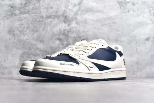 Travis Scott x Fragment Design x Air Jordan 1 Low OG SP Burberry joint-off-white navy    BB6588-312 - Image 2