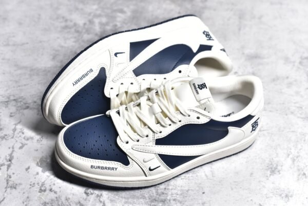 Travis Scott x Fragment Design x Air Jordan 1 Low OG SP Burberry joint-off-white navy    BB6588-312 - Image 7