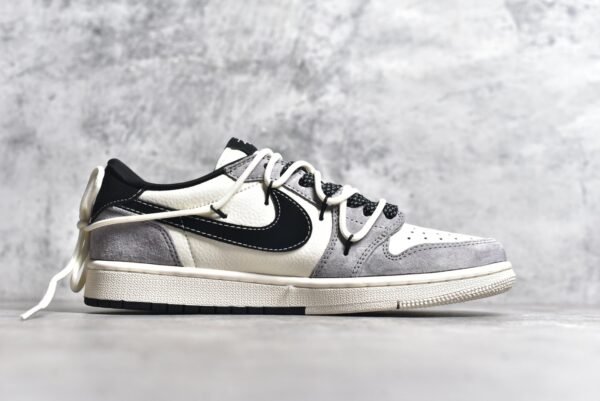 Travis Scott x Fragment Design x Air Jordan 1 Low OG SP -Black hook double drawstring    SJ0086-139 - Image 2