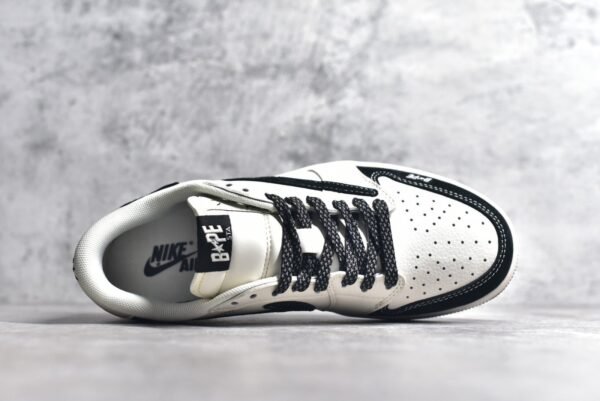 TS x Air Jordan AJ1 Low BAPE Co branded customized black and white    XY2688-106 - Image 14