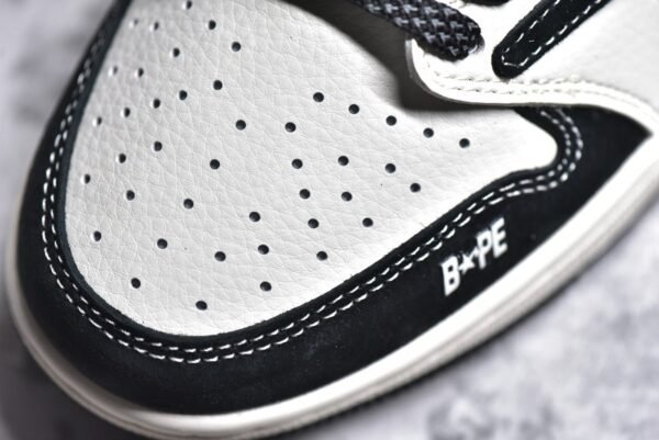 TS x Air Jordan AJ1 Low BAPE Co branded customized black and white    XY2688-106 - Image 9