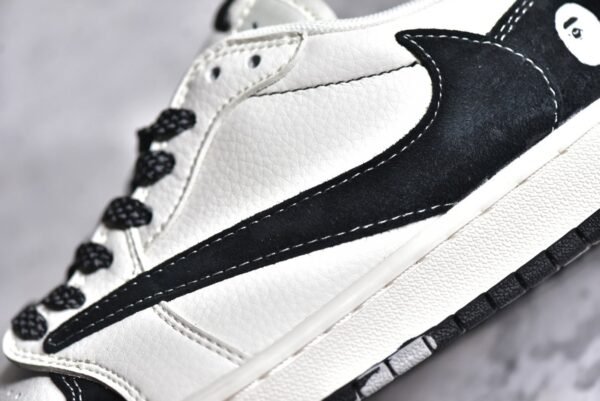 TS x Air Jordan AJ1 Low BAPE Co branded customized black and white    XY2688-106 - Image 10