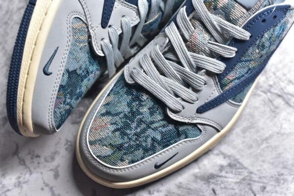 Air Jordan 1 Low OG SP AJ1 Guanxi Collaboration - Grey Blue Knitted    JH6088-707 - Image 7